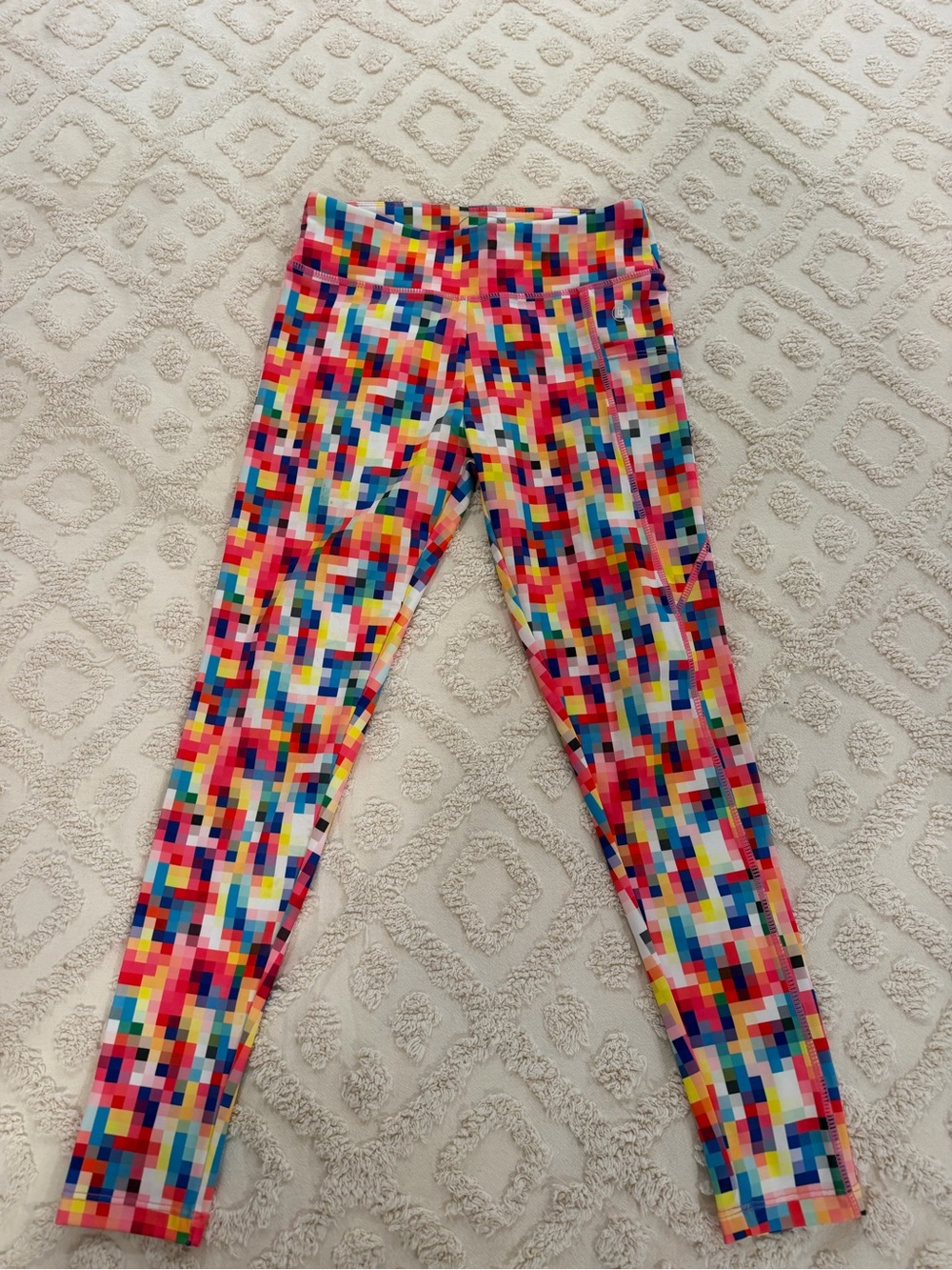 Leigh Tucker Kids Multi-Color Pixel Print Athleisure Pocket Leggings
